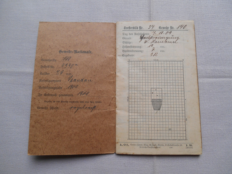 Schieß Buch f. Gewehr (98) Nr. 140 / 4370 a Preuss. Gewehr Fabrik Spandau 1900 – Bild 2