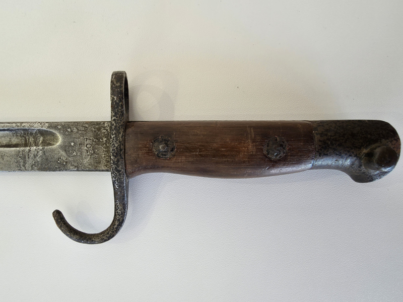 Rarität: Britisches Pattern 1907 Bajonett mit seltenem Haken (Hooked Quillon) – Unberührtes Original – Bild 4