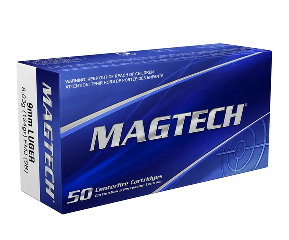 9 mm Luger Vollmantel 8,0g/124grs. Magtech – Bild 1