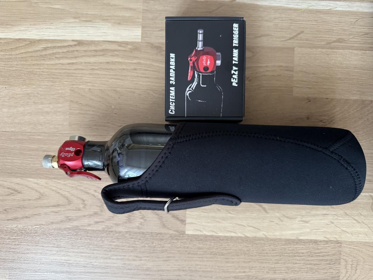Carbon Bottle 1,1L inkl. Edgun peazy Tank Trigger, AEA, Fx Dreamline – Bild 1
