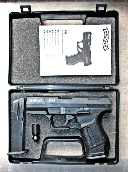 NEUW. WALTHER P99 PISTOLE im Kaliber 9mm P.A.K. komplett mit Ersatzmagazin – Bild 1