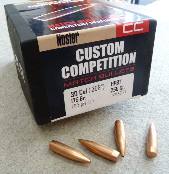 250 Nosler Geschosse .308, 175 grain, Custom Competition, HPBT, NEU – Bild 1