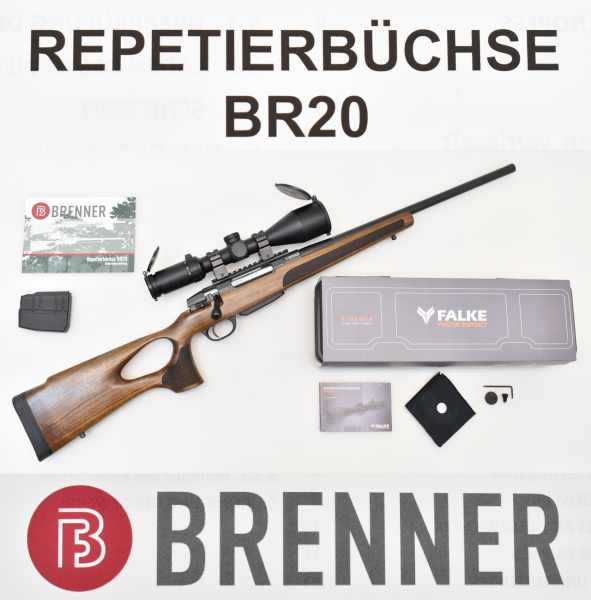 BRENNER BR20 Repetierer mit LOCHSCHAFT Kal .30-06 mit FALKE oder AKAH ZF , Gewehrriemen & Koffer – Bild 1