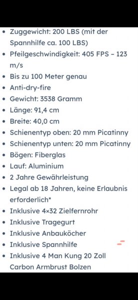Man Kung MK-XB58FC Kraken Compound Armbrust – Bild 4