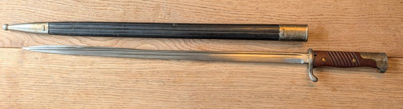 Peruanisches Mauser-Bajonett M1909 Simson Suhl, nummerngleich, TOP-Zustand! – Bild 1