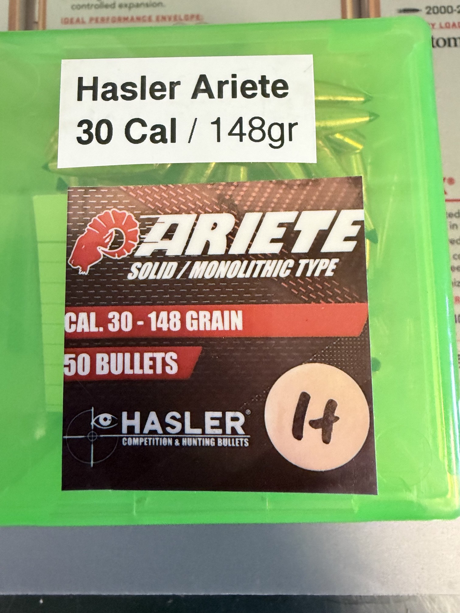 100x Hasler Ariete 148gr - Cal .30 – Bild 2