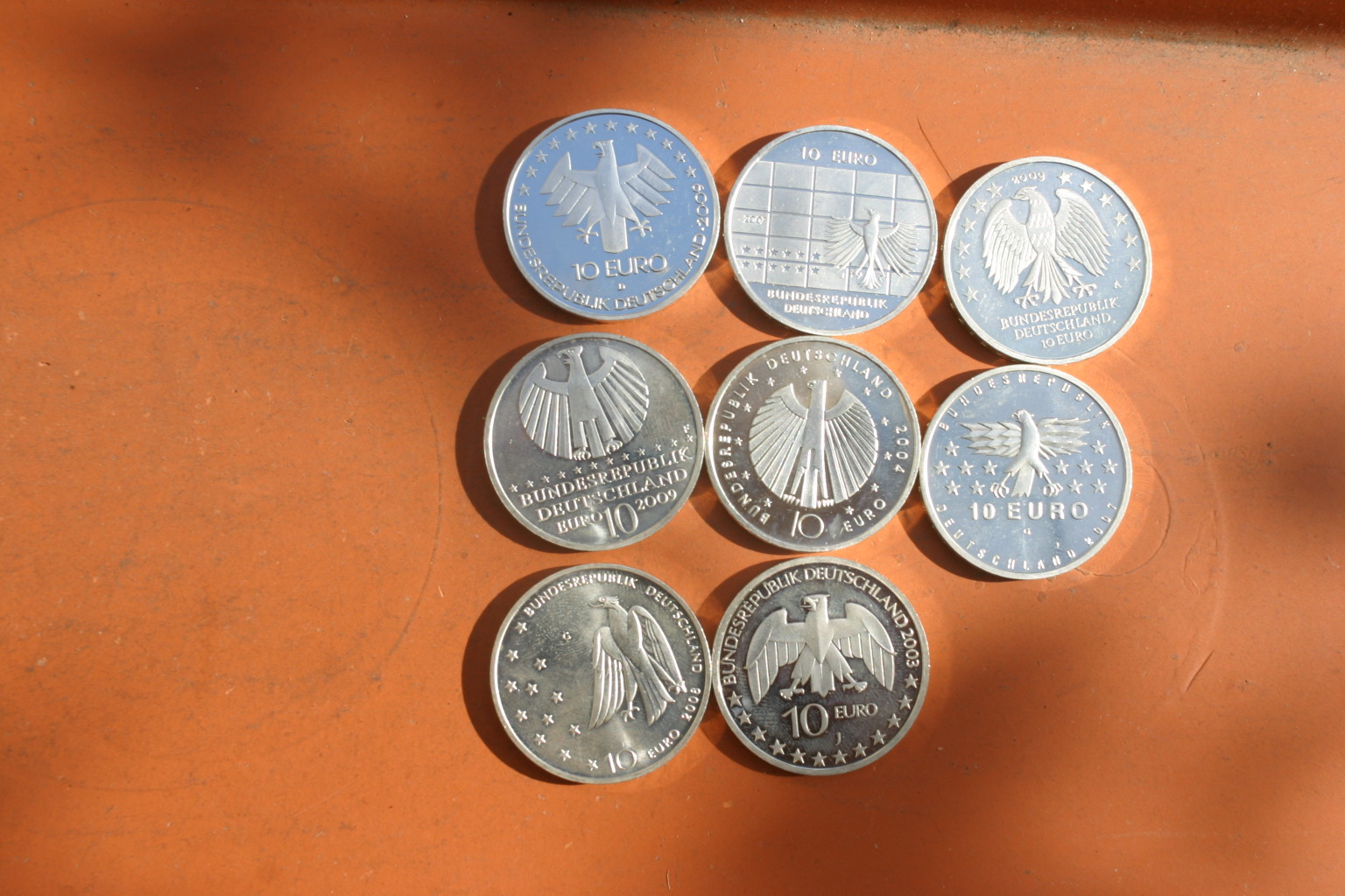Silbermünzen Deutsche 10 Euro Stücke zw. 2003 und 2009 – Bild 1