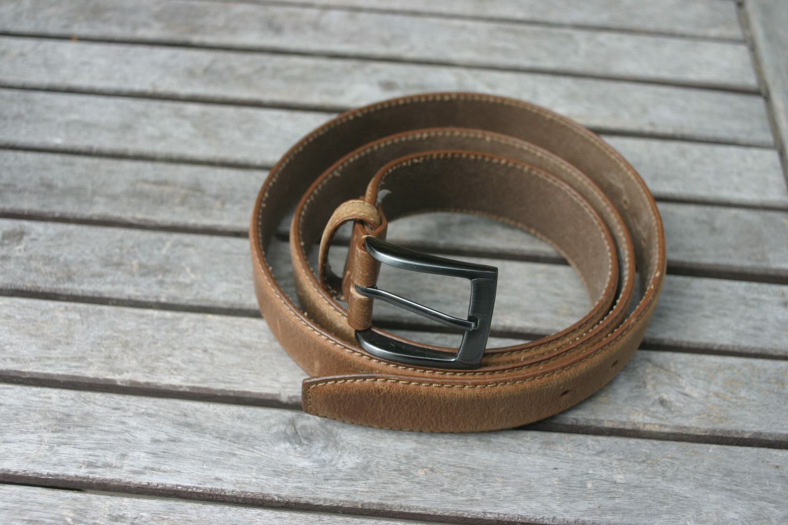 Ledergürtel Jeansgürtel braun 120 cm – Bild 1