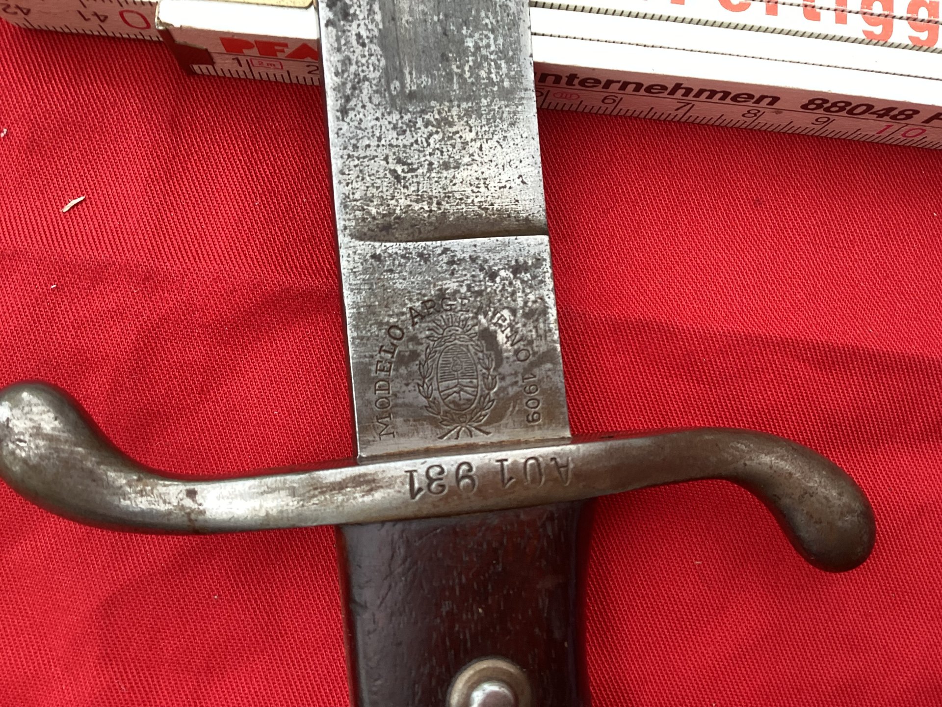 Altes Bajonett, Machete,Argentinien,von 1909,Weyersberg u. Kirschbaum Solingen – Bild 4