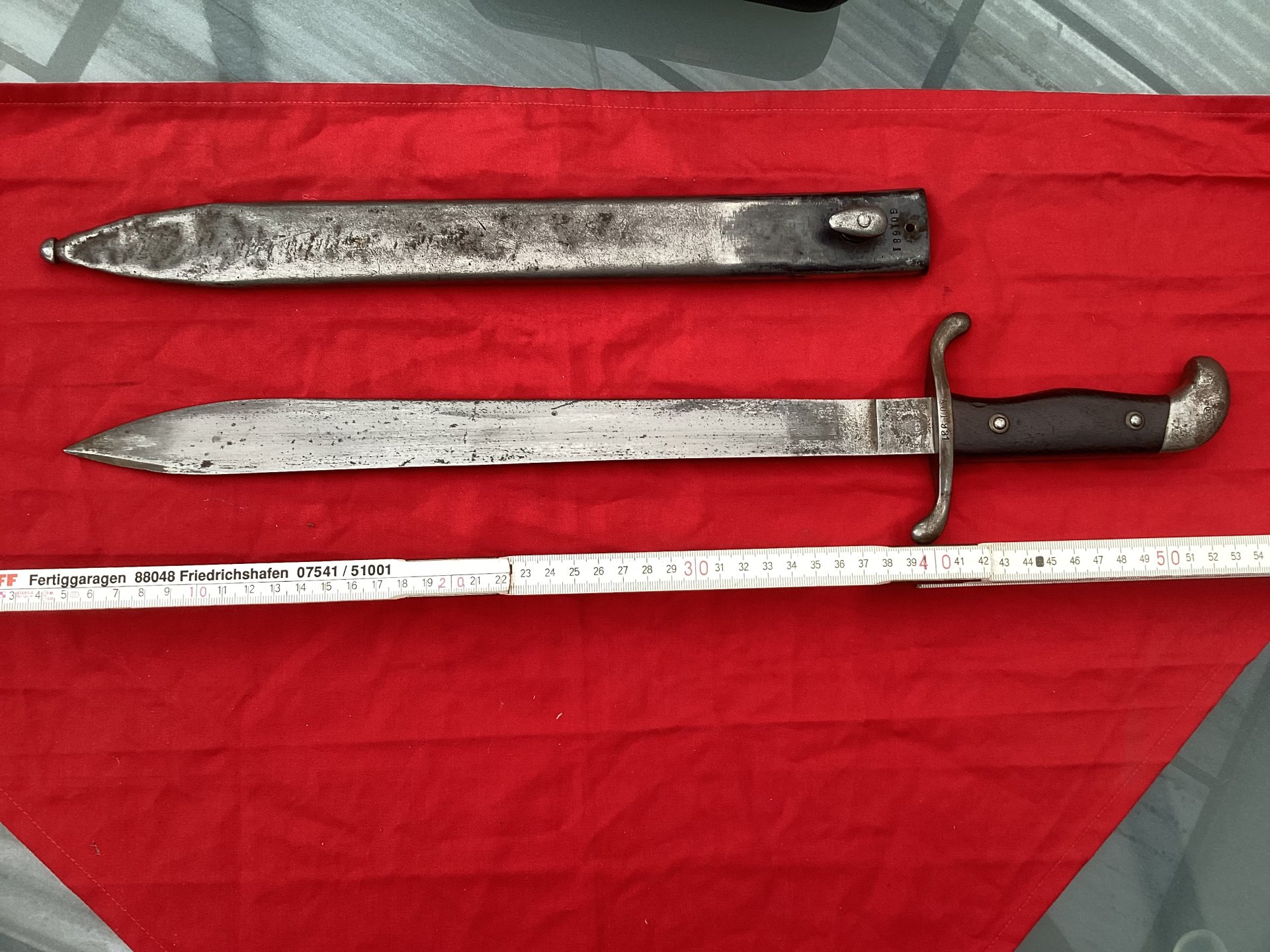 Altes Bajonett, Machete,Argentinien,von 1909,Weyersberg u. Kirschbaum Solingen – Bild 3