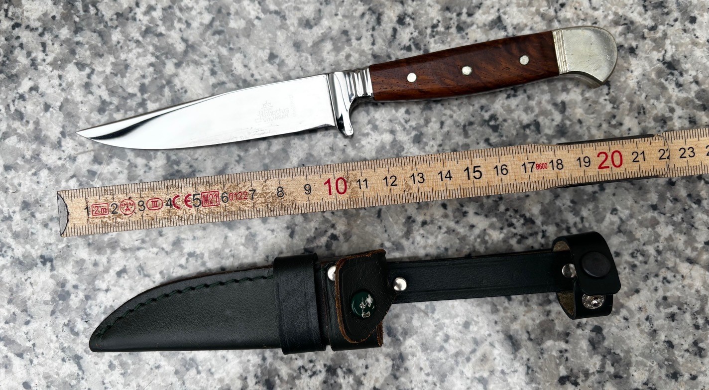 Jagdmesser Nicker + Lederscheide - Hubertus Solingen - – Bild 1