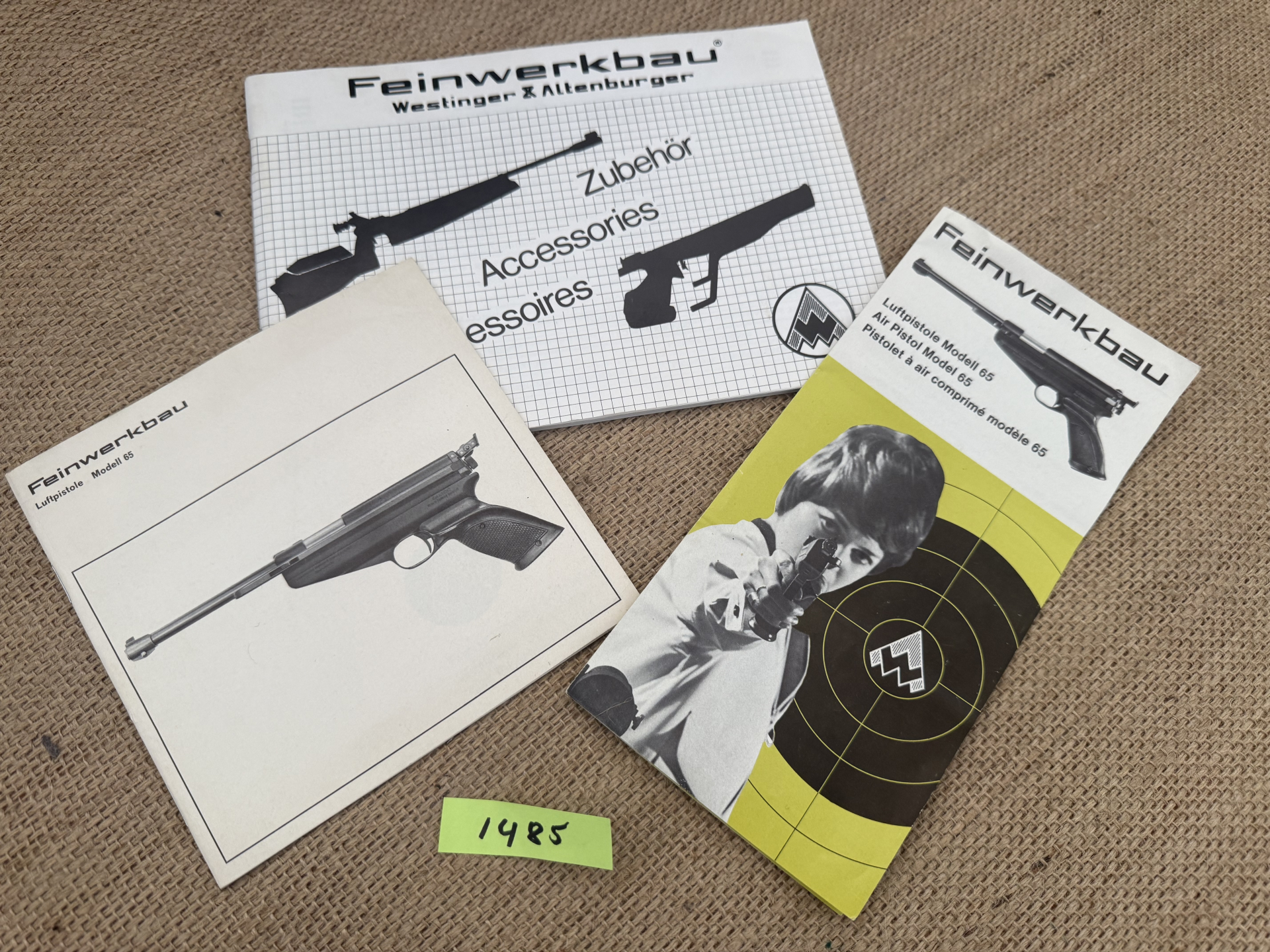Bedienungsanleitung Luftpistole Feinwerkbau Mod. 65 + Zubehörkatalog - FWB 65 – Bild 1