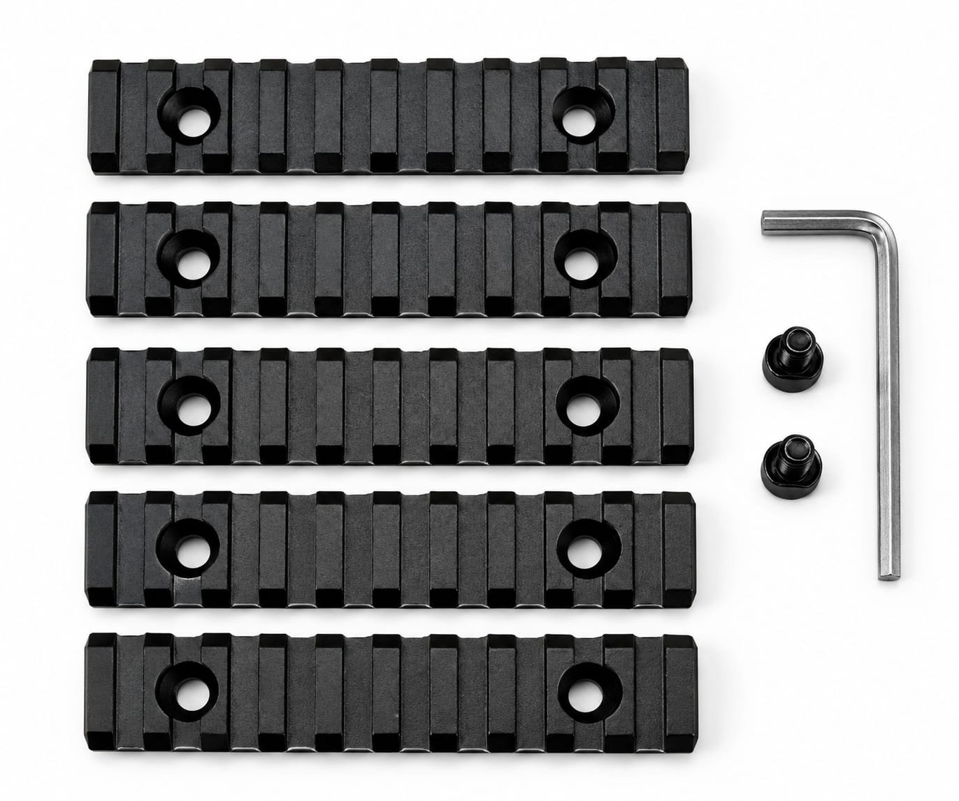 Picatinny Schienen 5er Set für M-LOK, 9 Slots M-LOK Rail – Bild 1