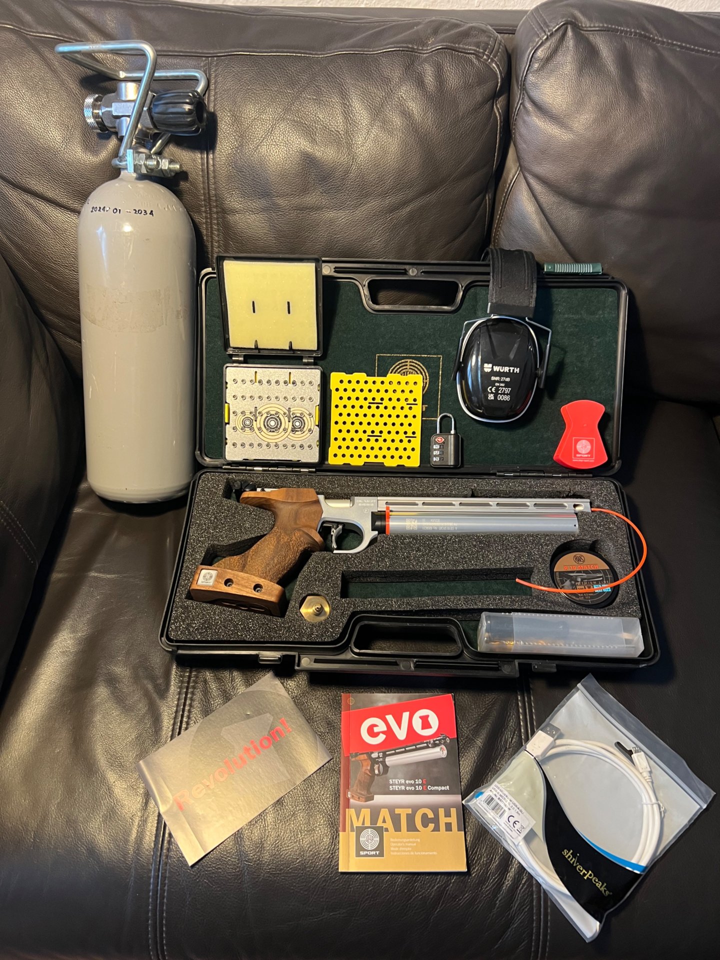 Steyr EVO 10 E Silber – Top Zustand – Griff L rechts + 2,7L Flasche – Bild 1