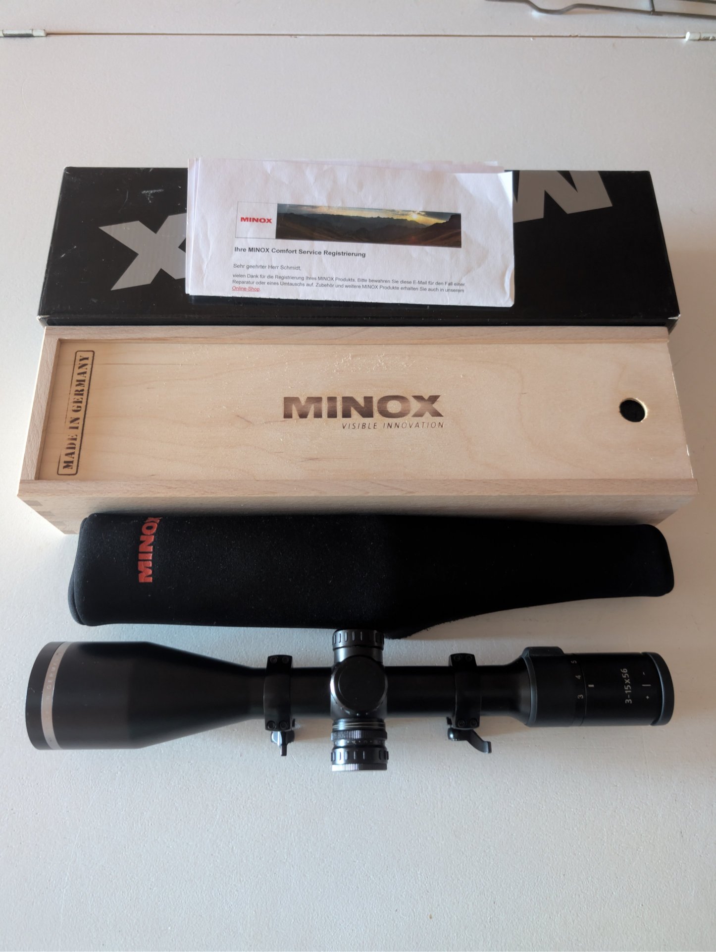 Minox ZE5i 3-15x56 mit Recknagel ERA Montageringen - Zielfernrohr – Bild 1