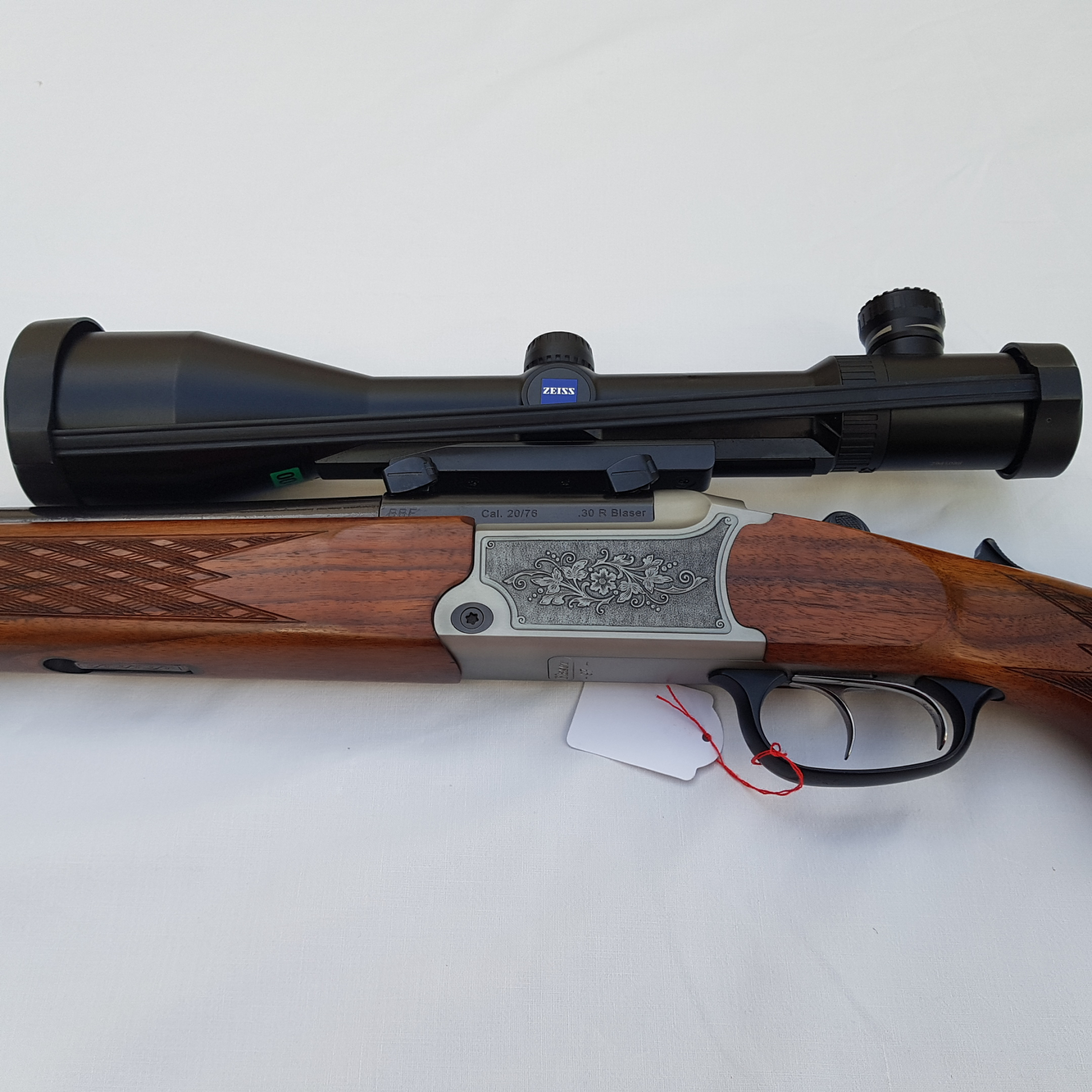 Blaser Bockbüchsflinte Kal.30RBlaser 20/76 EL Kal.5,6x50R Magn. Zeiss Zielfernrohr 3-12x56 Abs. 0 – Bild 5