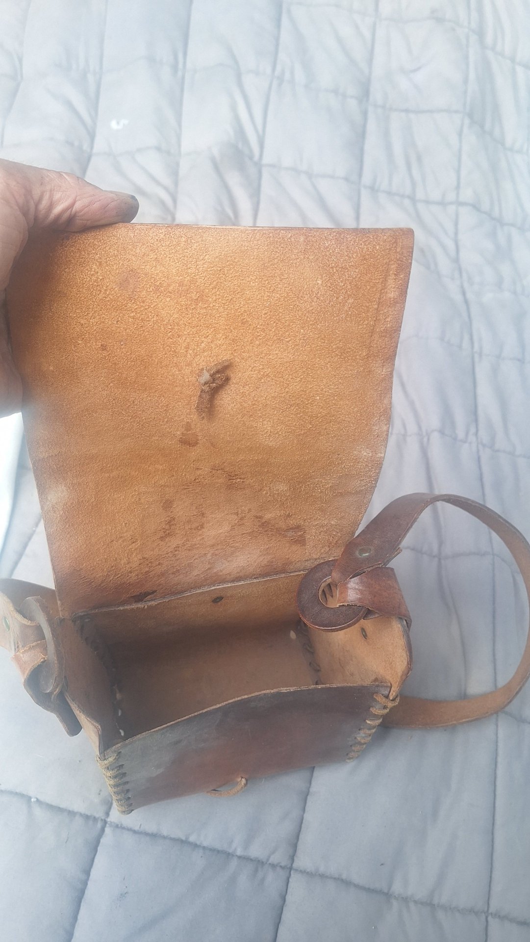 Indianer,Ledertasche, fast ganz aus Leder – Bild 2