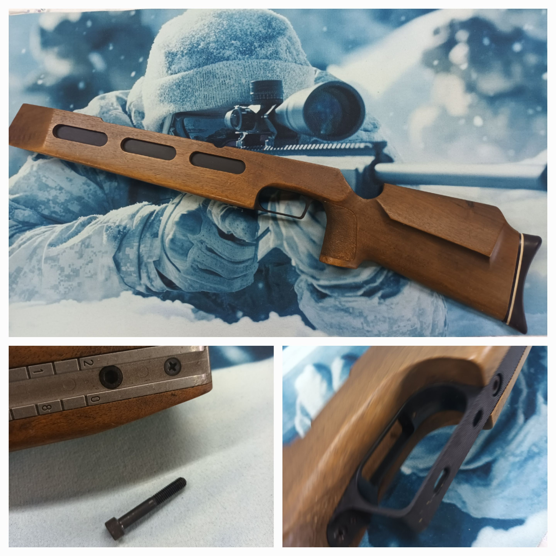 DIANA 75 MATCH Luftgewehr __ SCHAFT __ LG75 Konvolut __ Schrauben + Abzugsbügel + Schaftkappe = TOP – Bild 4