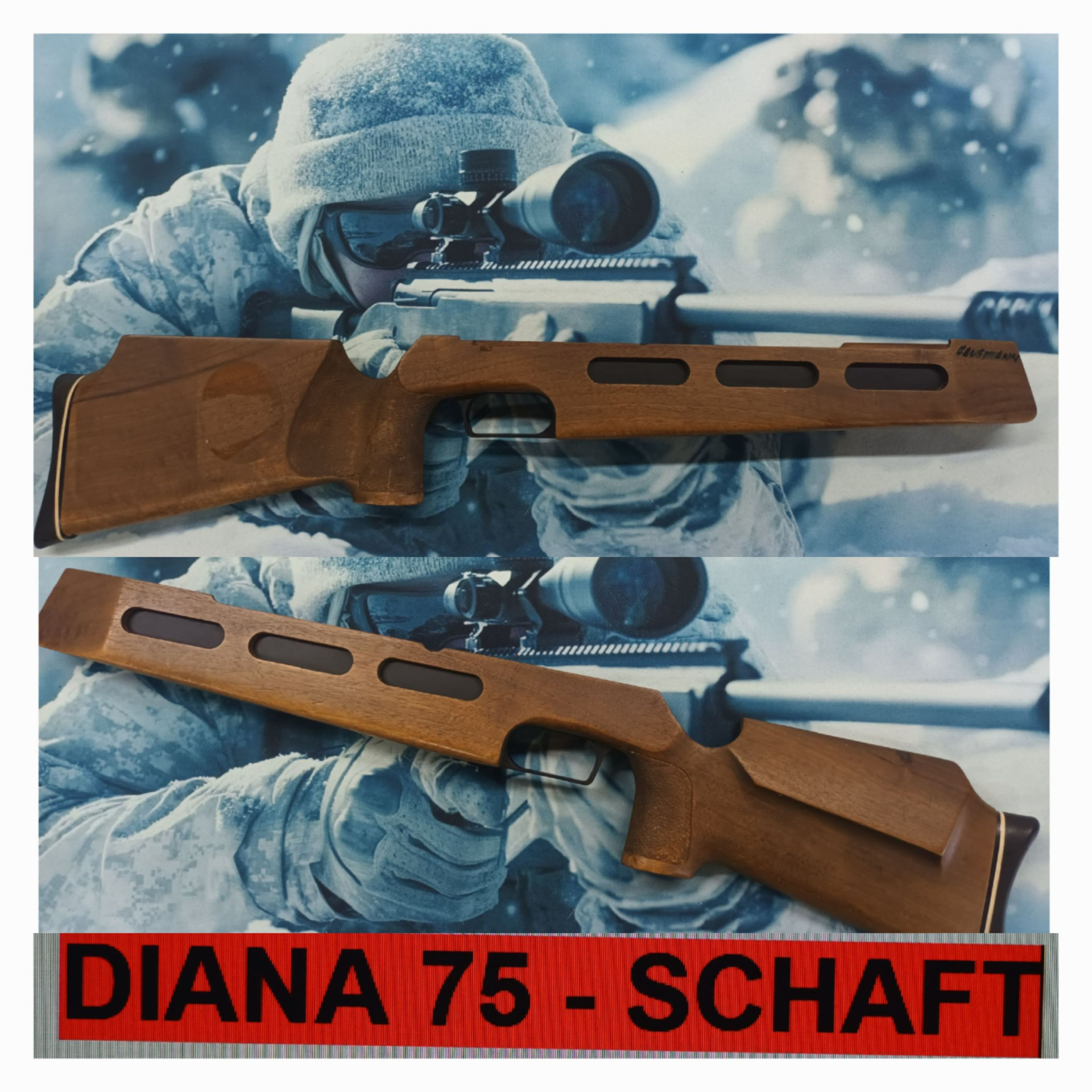 DIANA 75 MATCH Luftgewehr __ SCHAFT __ LG75 Konvolut __ Schrauben + Abzugsbügel + Schaftkappe = TOP – Bild 1