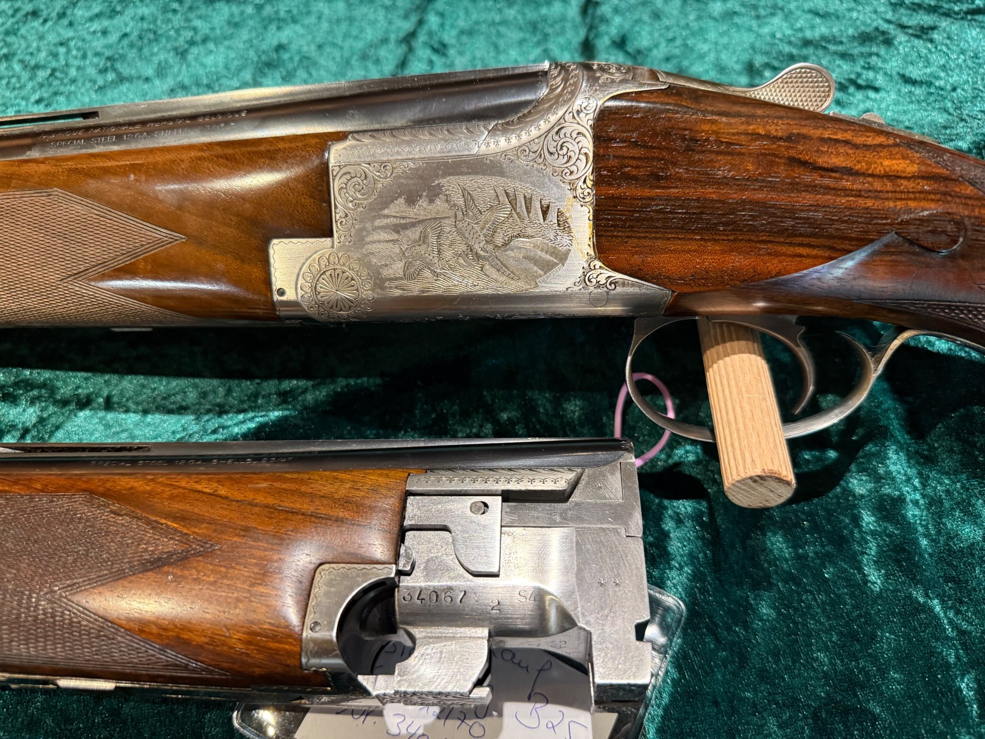 Bockflinte Browning B25 B2Gravur mit Wechsellauf kal 12/70 TOP TOP Schrankwaffe – Bild 2