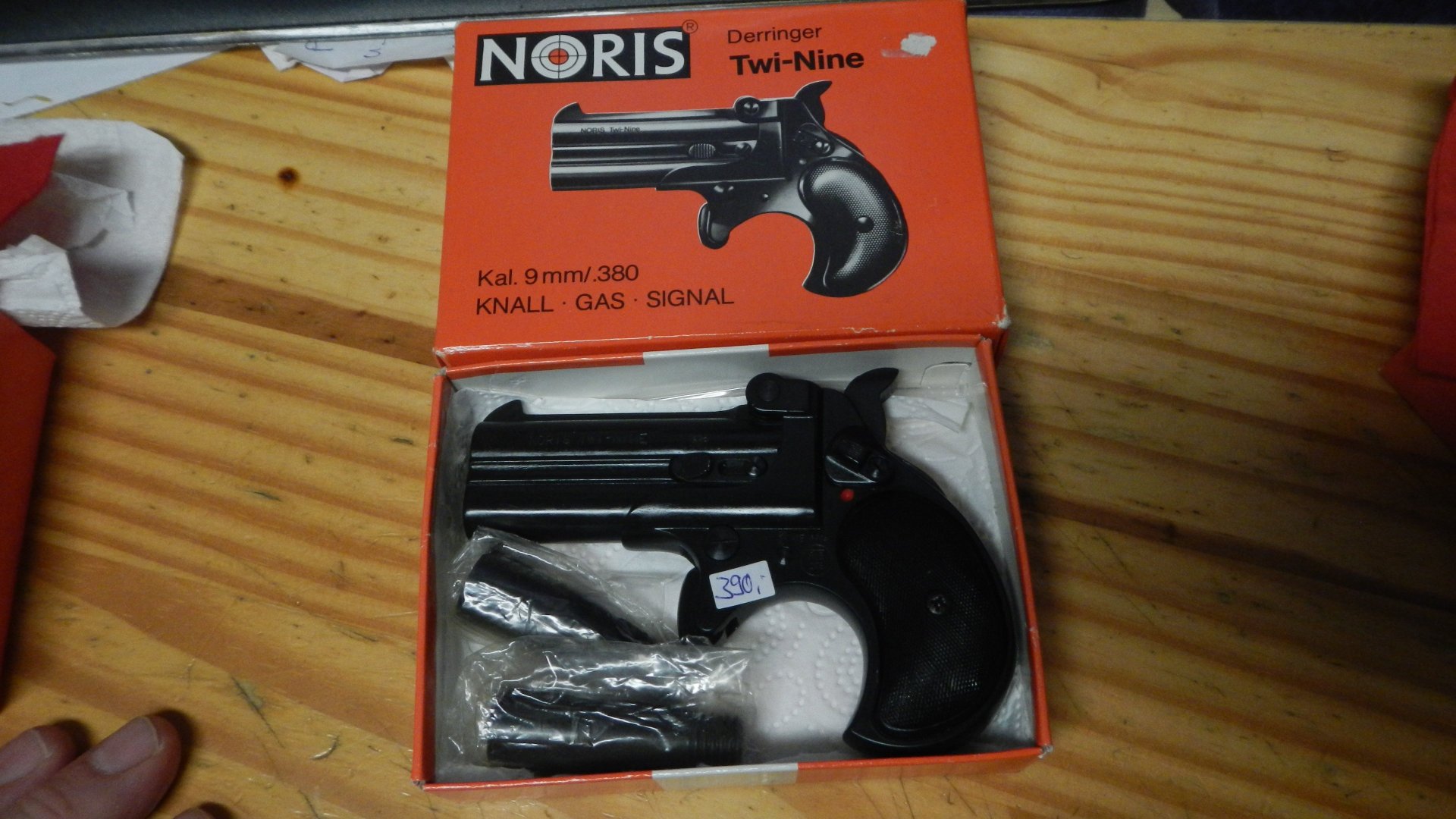 Schreckschuß Pistole Noris Twi-Nine Derringer PTB 276 genieteter Lauf 2 Abschußbecher OVP 9mm Knall – Bild 1