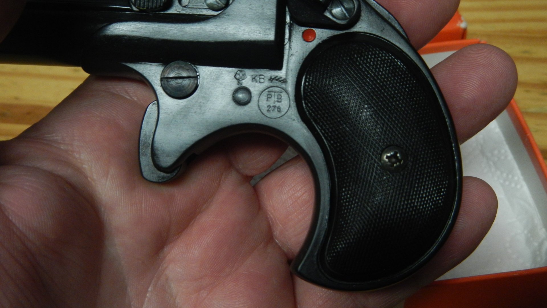 Schreckschuß Pistole Noris Twi-Nine Derringer PTB 276 genieteter Lauf 2 Abschußbecher OVP 9mm Knall – Bild 5
