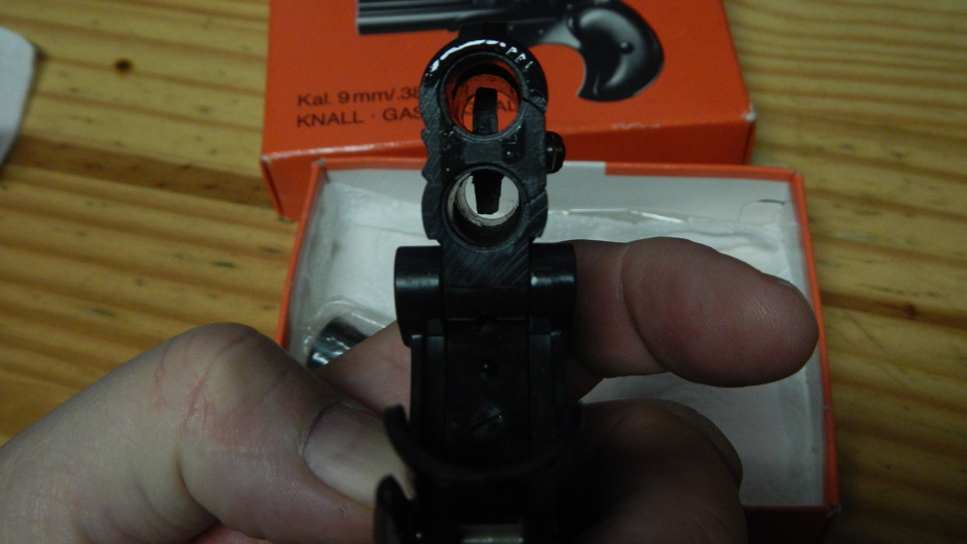 Schreckschuß Pistole Noris Twi-Nine Derringer PTB 276 genieteter Lauf 2 Abschußbecher OVP 9mm Knall – Bild 4