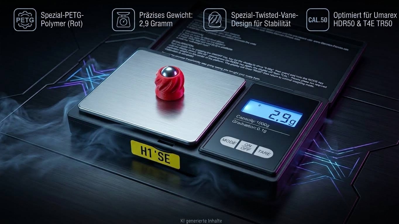 25 Stück Cal.50 Spezial-Projektile f. Umarex HDR50 / TR50 | 2.9g PETG + 8mm Stahlkugel – Bild 4