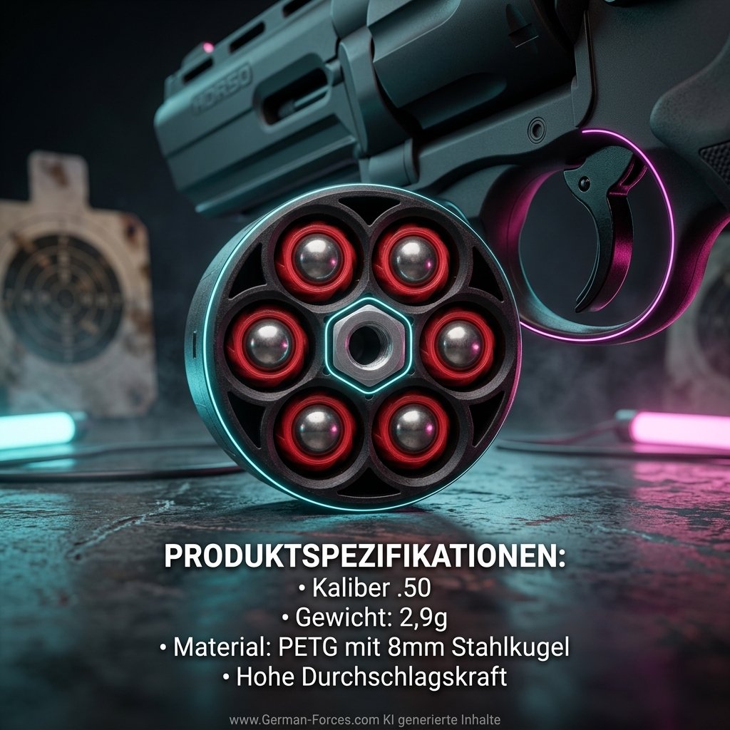 25 Stück Cal.50 Spezial-Projektile f. Umarex HDR50 / TR50 | 2.9g PETG + 8mm Stahlkugel – Bild 1