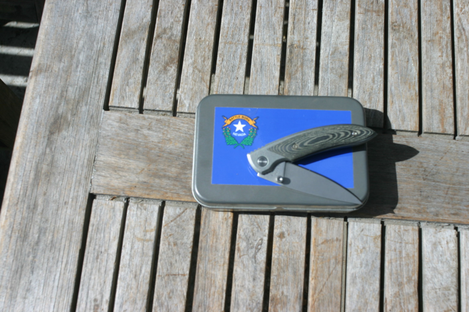 Sammlermesser in Blechbox Battle Born Nevada Einhandmesser – Bild 1