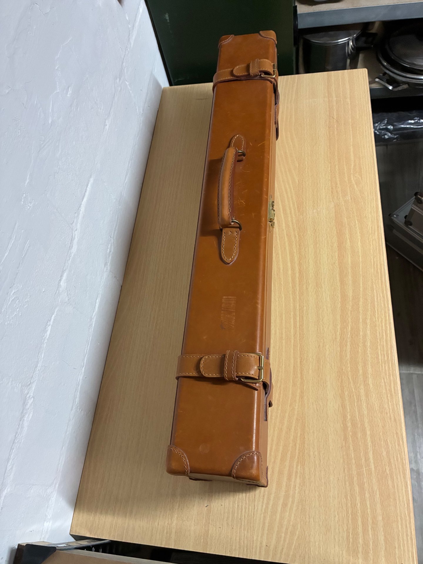 Flintenkoffer Gewehrkoffer Futteral Leder – bilde 4
