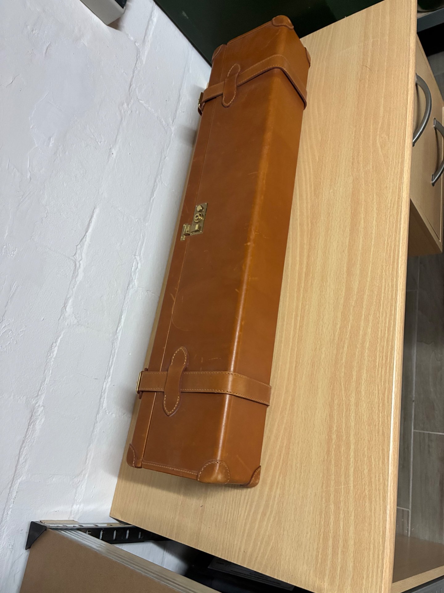 Flintenkoffer Gewehrkoffer Futteral Leder – bilde 5