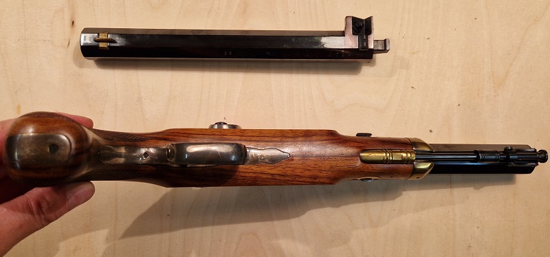 Vorderladerpistole Hawken Bondini Made in Italy Kal. 45 mit Wechsellauf TOP!!! – Bild 6
