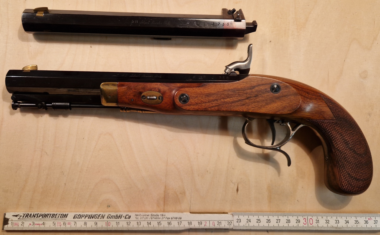 Vorderladerpistole Hawken Bondini Made in Italy Kal. 45 mit Wechsellauf TOP!!! – Bild 1