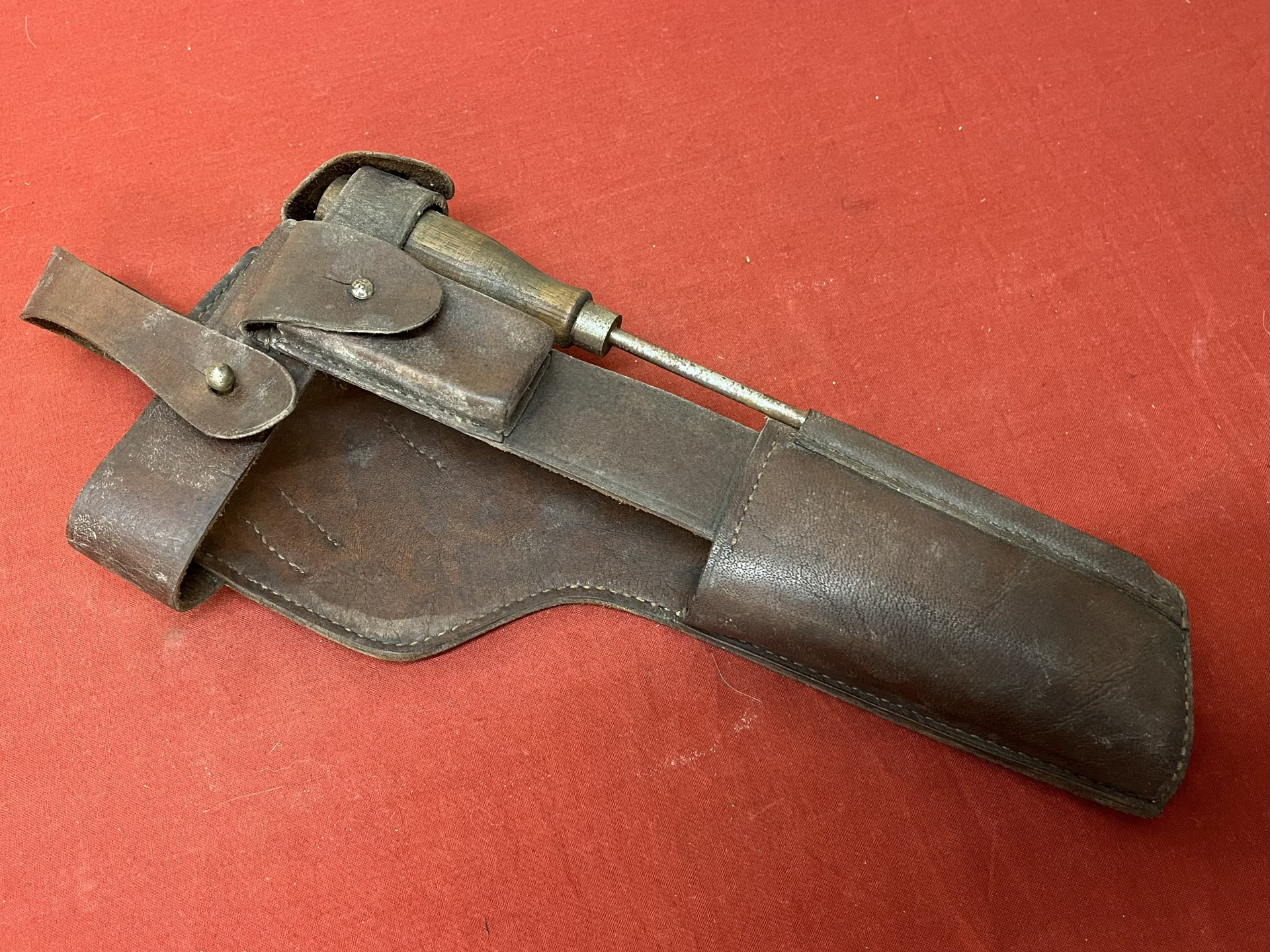 Mauser C96 Lederzeug für Anschlagkasten mit Putzstock – Kaiserlich / 1. Weltkrieg – Reproduktion – Bild 4