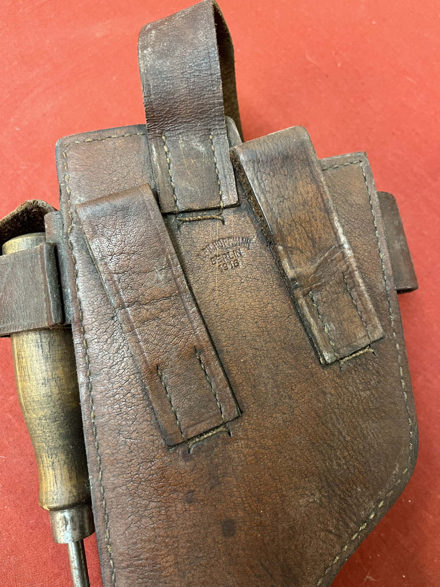 Mauser C96 Lederzeug für Anschlagkasten mit Putzstock – Kaiserlich / 1. Weltkrieg – Reproduktion – Bild 3