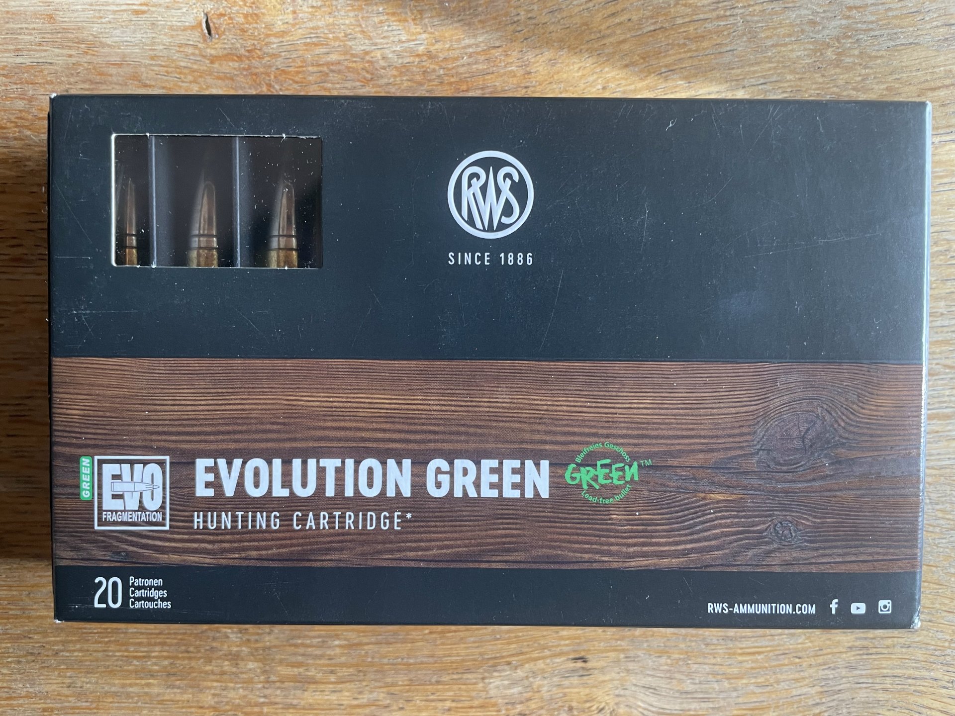 RWS 9,3x62 Evolution Green 11,9g/184grs. - 37 Jagdpatronen – Bild 1