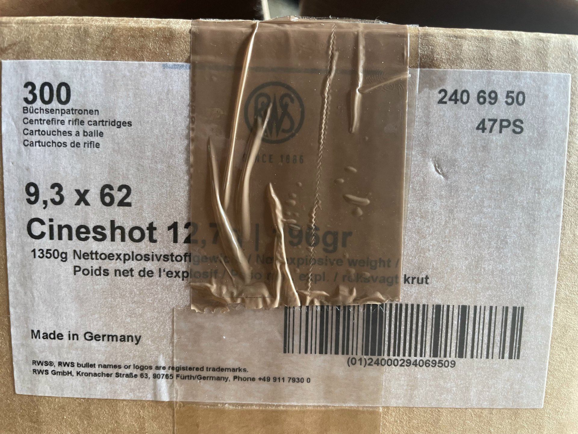 RWS 9,3x62 CINESHOT 12,7g/196gr - 315 Übungspatronen – Bild 3