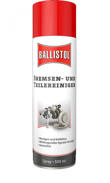 BALLISTOL 500ml Bremsen- und Teilereiniger Spray > entfernt Fett, Schmutz, Öl, getrocknete, verharzt – Bild 1