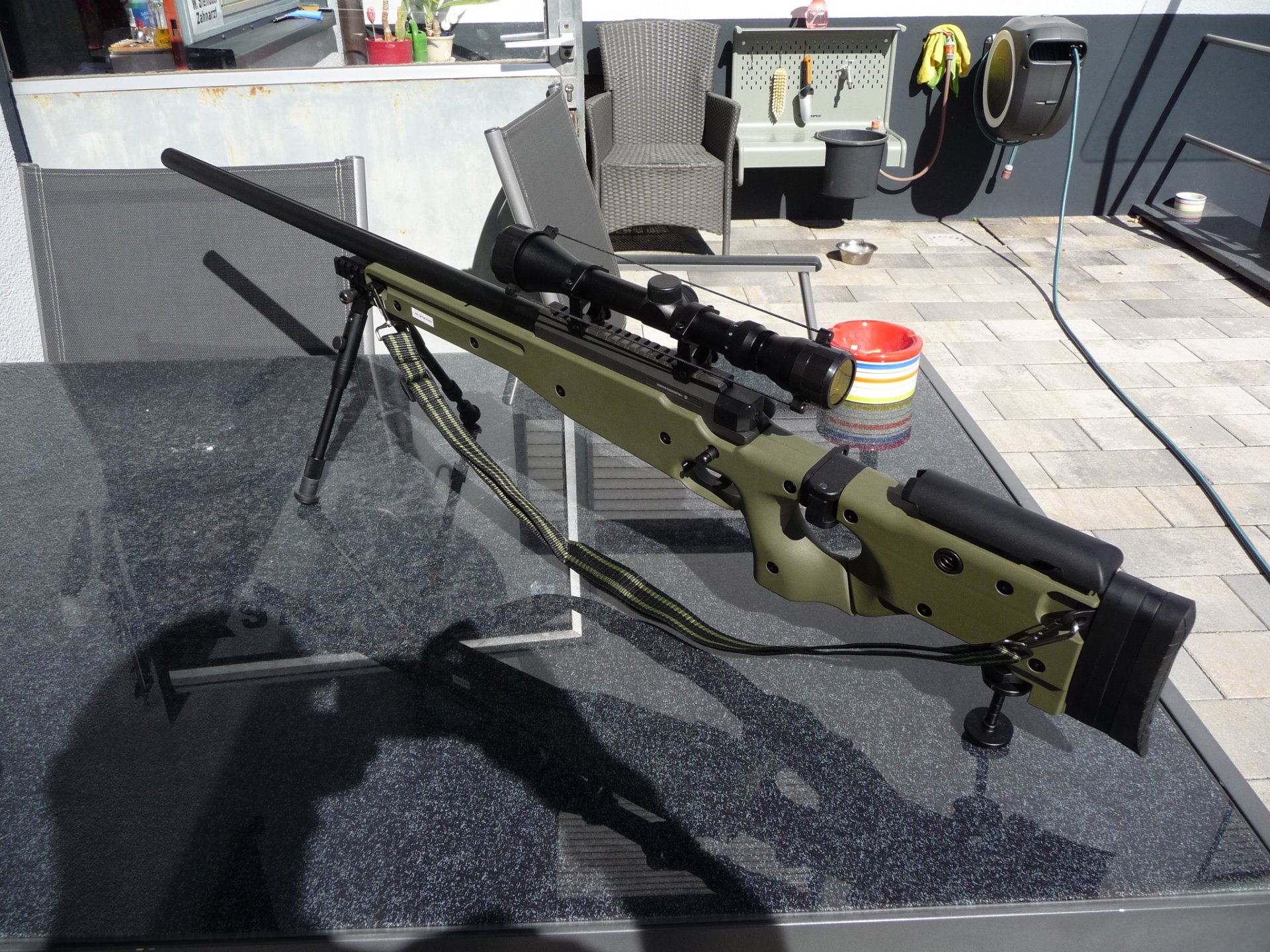 Soft Air Gewehr, Sniper, L96 AWS-338 6mm BB Zweibein , ZF 3x-9x , Rundkugeln – Bild 2