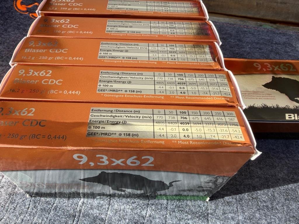 Munition Blaser CDC 9,3 x 62 bleifrei 8 Schachteln 159 Schuss aus einem Los – Bild 3