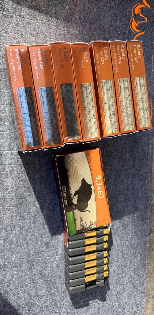 Munition Blaser CDC 9,3 x 62 bleifrei 8 Schachteln 159 Schuss aus einem Los – Bild 1