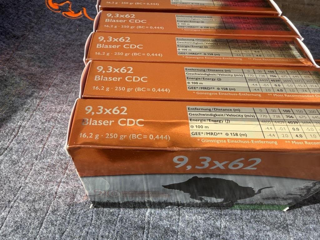 Munition Blaser CDC 9,3 x 62 bleifrei 8 Schachteln 159 Schuss aus einem Los – Bild 4