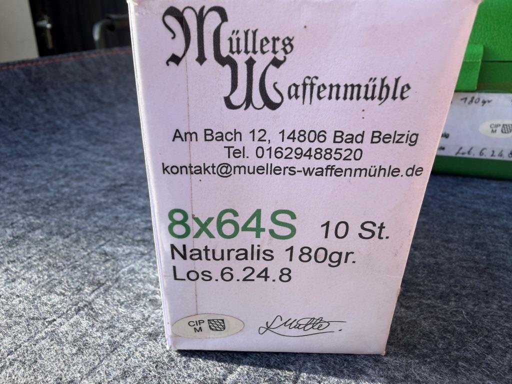 Munition 8x64S von gewerblichen Wiederlader mit Naturalis Geschoss 180 gr. 197 Schuss aus einem Los. – Bild 4