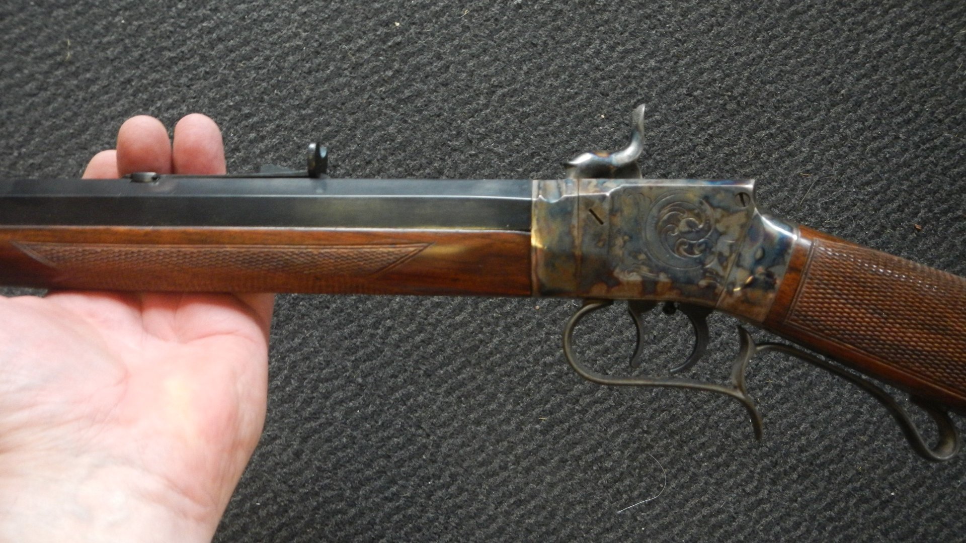 Perkussion Gewehr Wesson Rifle Kaliber 45 Palmetto Brescia Italien Topzustand Replika – Bild 5