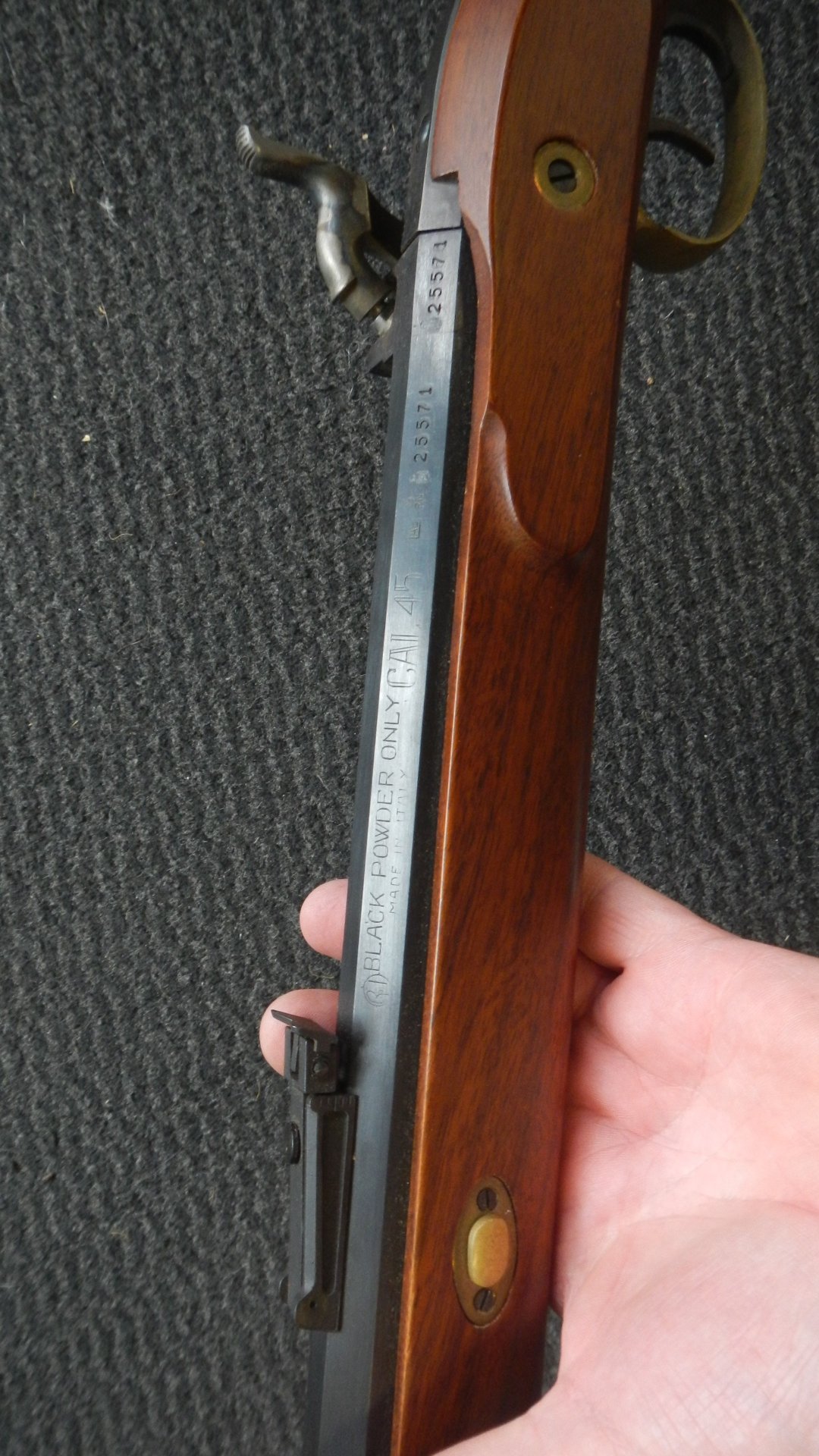 Perkussion Gewehr Hawken Rifle Kaliber 45 Firma RI Made in Italien Topzustand Replika – Bild 5
