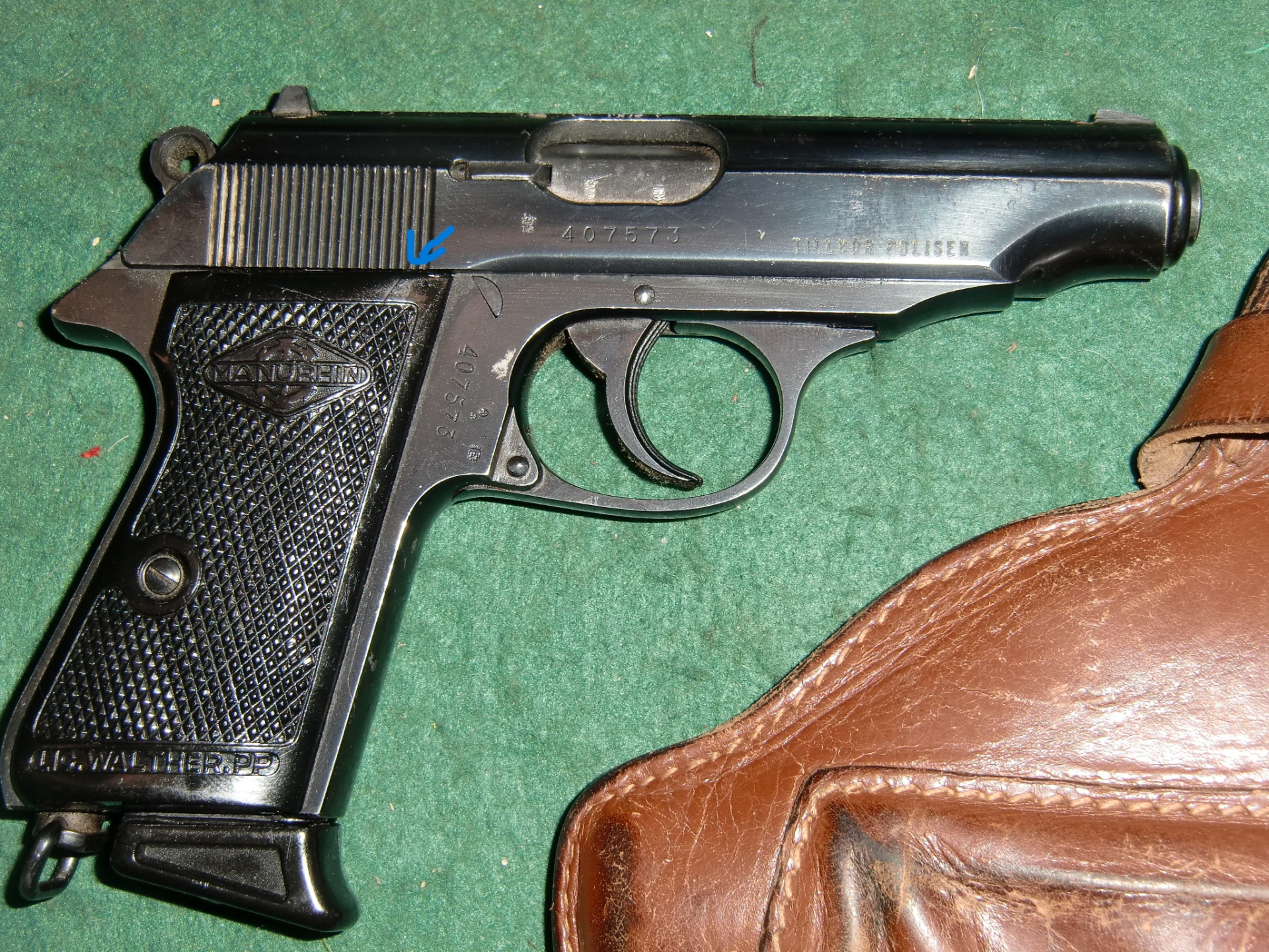 WALTHER PP Manurhin Lizenz **schwedische Polzei TILLHOR POLISEN 7,65Br mit Holster – Bild 2