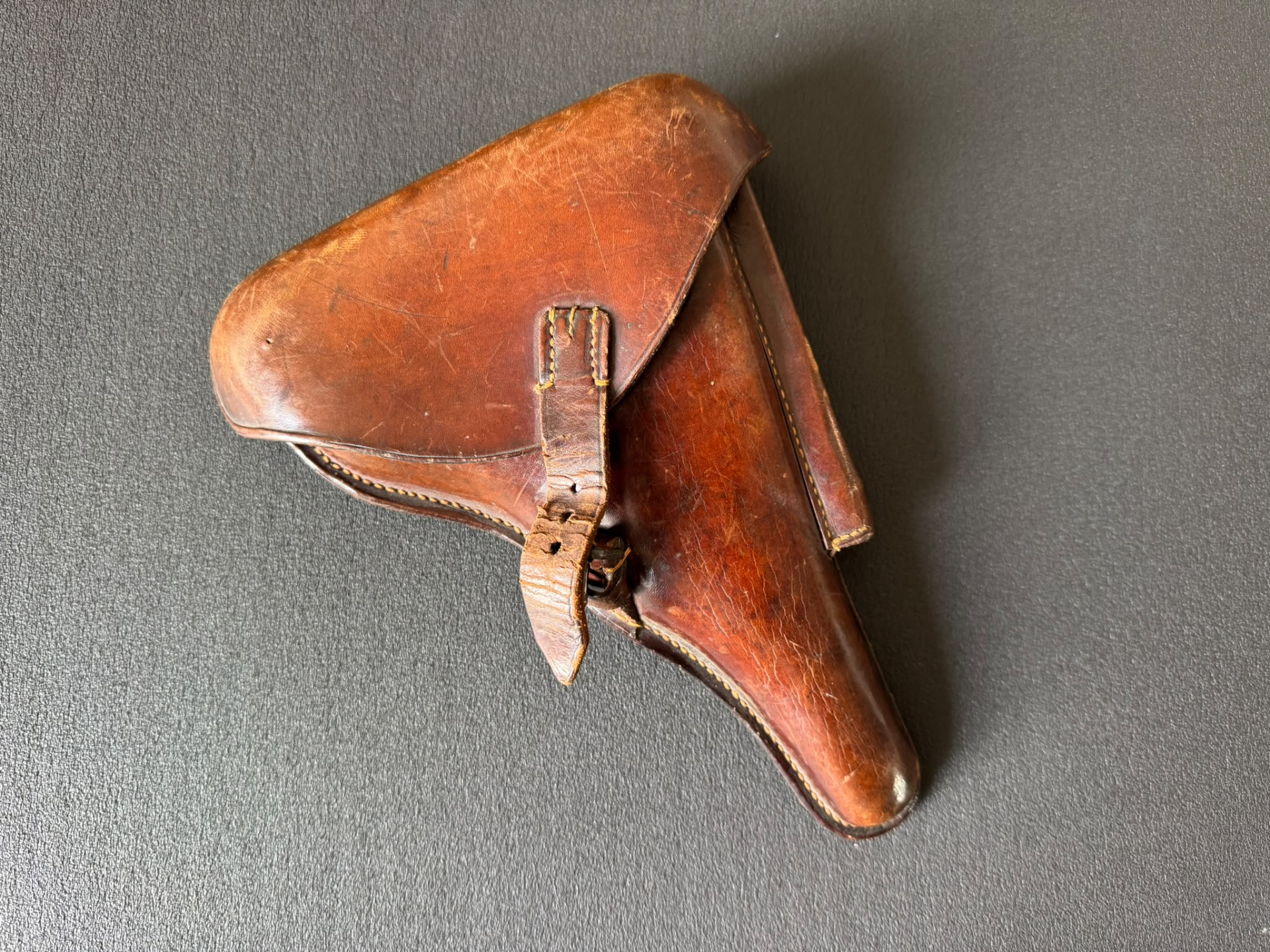 P08 Holster 1. WK J.M. ECKART ULM m. Truppenstempel + Orig. Magazin & Werkzeug P.08 – Bild 1