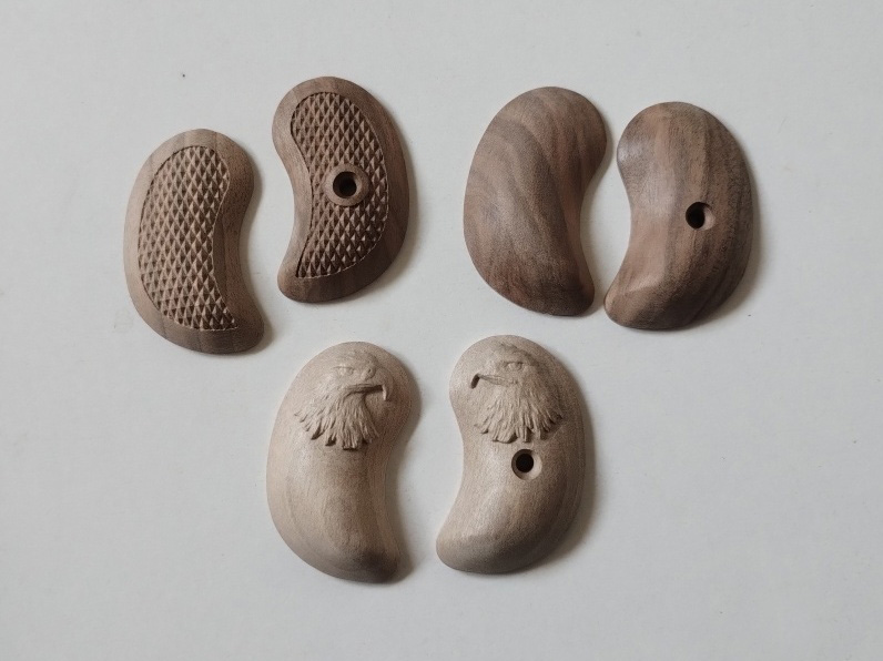 3 Paare Holzgriffschalen für Röhm Derringer/Twinny (blank u. graviert) – Bild 1