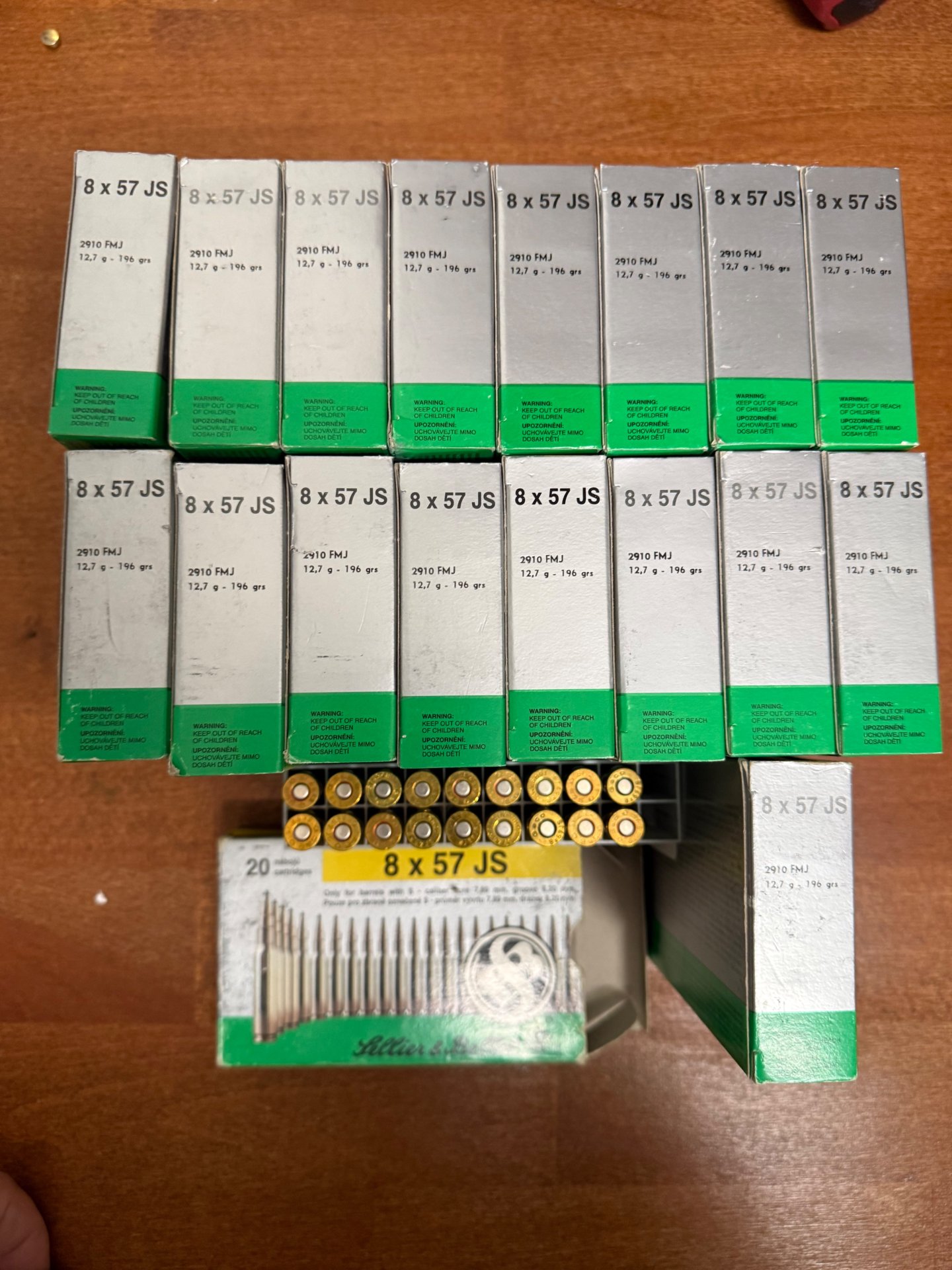 8×57 JS S&B 196 gr FMJ – 358 Patronen – 17 volle Originalpackungen + 18 Patronen – Bild 1